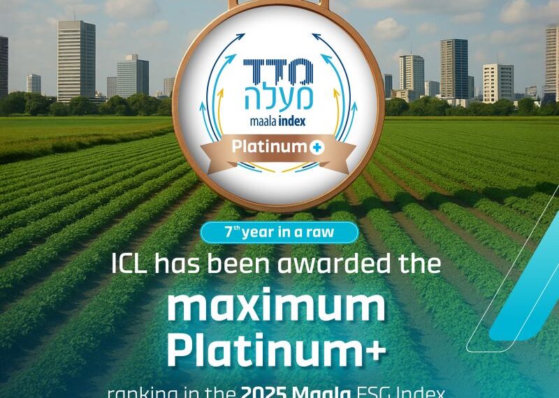 ICL Earns Platinum+ Distinction for 7th Consecutive Year in Maala ESG Index 2025