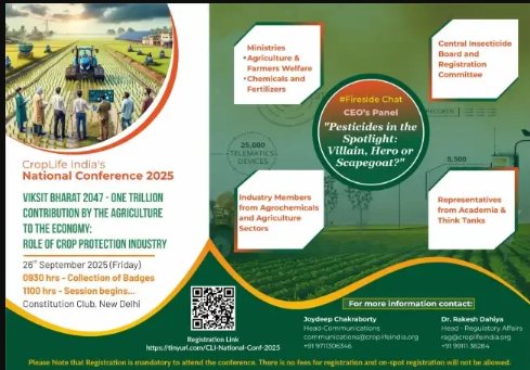 CropLife India to Host National Conference 2025 on September 26 in New Delhi