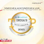 Mahindra Wins India’s Top Value Creator Award, Reinforcing Its Commitment to Purpose-Driven Growth